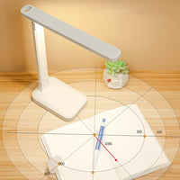 Lampe de bureau LED Garvee, 3 niveaux de luminosité réglables, protection des yeux, chargement USB, portable, pliable, lampe de chevet, blanche