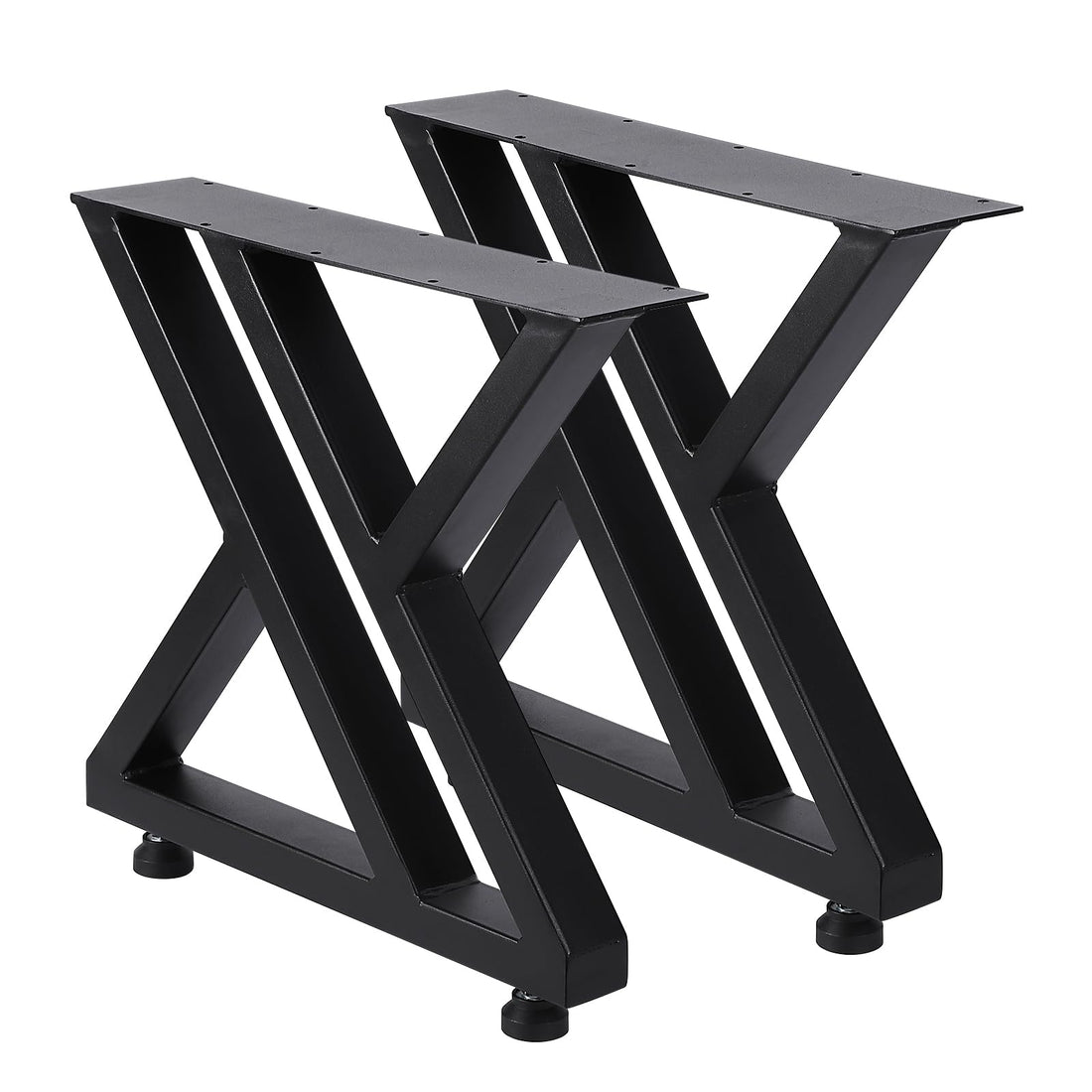 Garvee Pieds de table en métal 40 × 45 cm, robustes, en fer forgé, réglables, pour tables de salle à manger et de jardin, noirs, fourchu, 40 cm (H) × 45 cm (L)