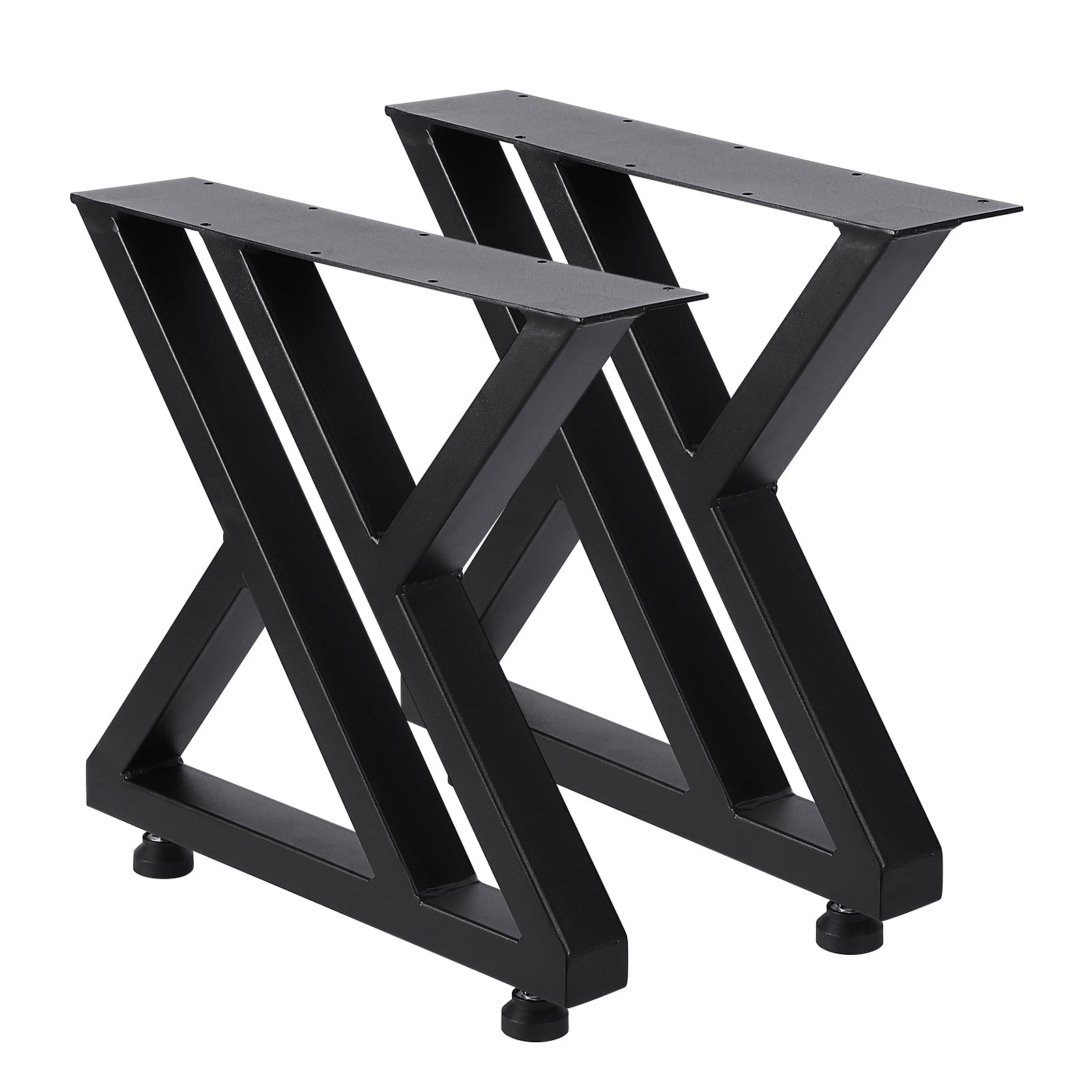 Pieds de table en métal Garvee 40 x 45 cm (15,7 x 17,7 po), robustes, en fer forgé, réglables, pour tables de salle à manger et de jardin, noirs.