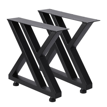 Pieds de table en métal Garvee 40 x 45 cm (15,7 x 17,7 po), robustes, en fer forgé, réglables, pour tables de salle à manger et de jardin, noirs.