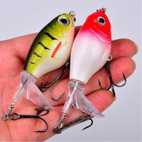 Ensemble de 5 leurres de surface Garvee, hameçons BKK, poppers pour eau douce et eau salée, 8 cm, 11,5 g, queue rotative