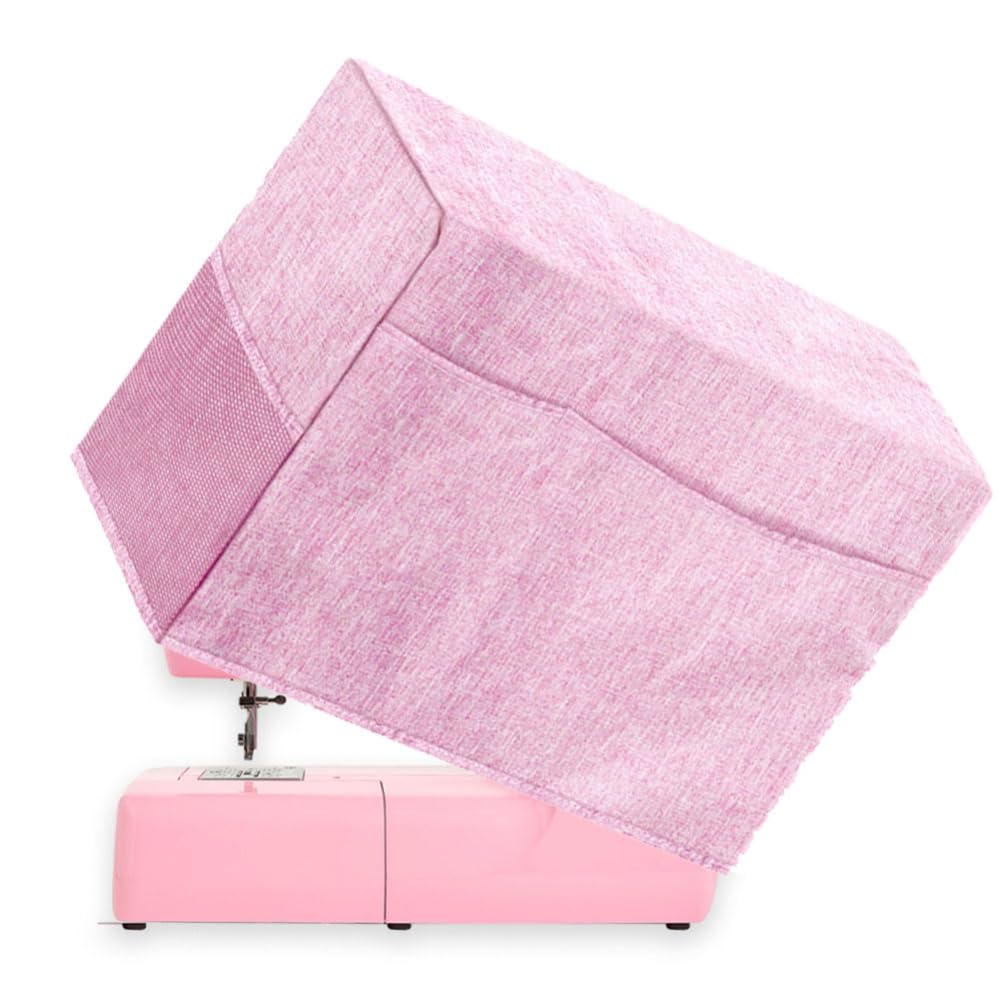 Housse de machine à coudre Garvee, housse anti-poussière universelle avec poches, pliable, en tissu Oxford rose résistant aux rayures, pour atelier de couture.