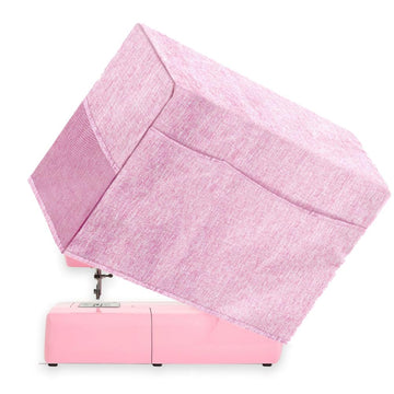 Housse de machine à coudre Garvee, housse anti-poussière universelle avec poches, pliable, en tissu Oxford rose résistant aux rayures, pour atelier de couture.