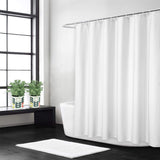 Garvee Rideau de douche , aspect lin 240 g/m², 280 × 200 cm, blanc, déperlant - Blanc