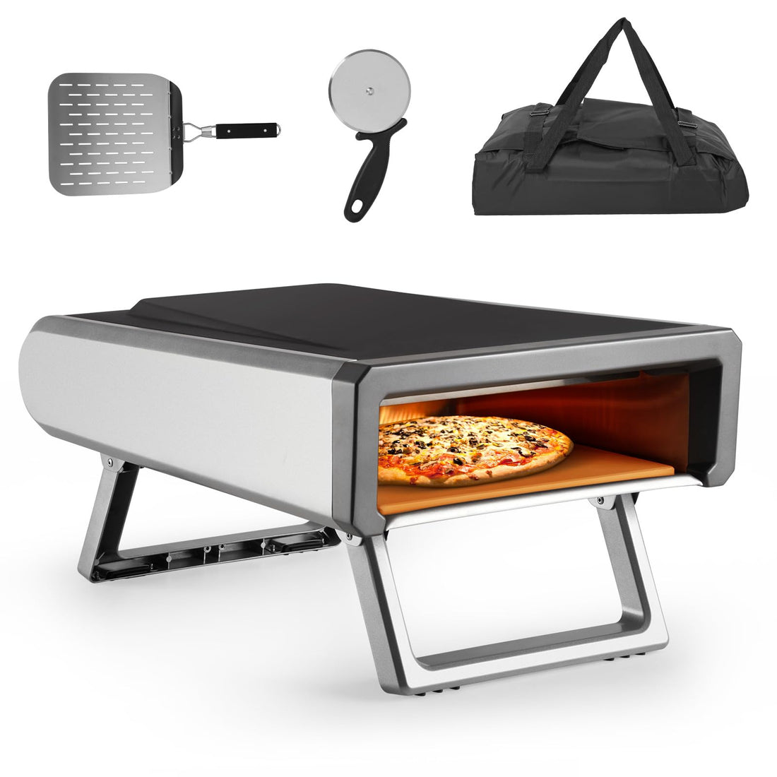 Four à pizza à gaz GARVEE avec régulateur et tuyau, four à pizza portable d'extérieur – Idéal pour le jardin, pour préparer des pizzas napolitaines à la maison