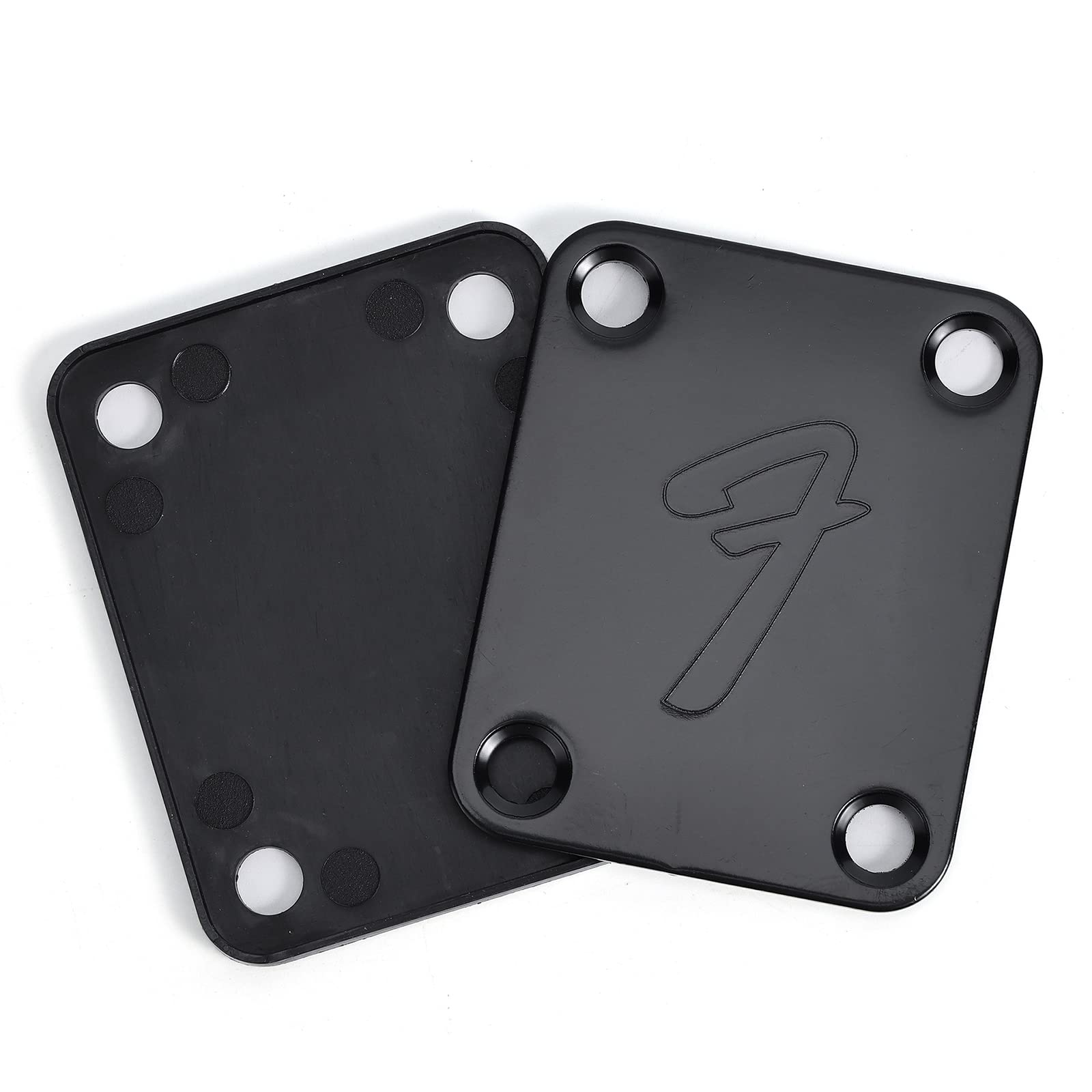 Plaques de fixation pour manche de guitare Garvee, style vintage, avec vis, pour guitares et basses électriques, noires, robustes, montage facile, pour scène.