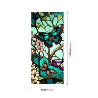 Film de protection solaire Garvee pour fenêtres, motif floral papillon, amovible, protection UV, pour salle de bain et chambre, 45 x 100 cm, transparent
