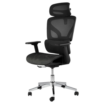 Garvee chaise de bureau ergonomique en maille respirante, accoudoirs 3D, repose-pieds, inclinaison 135°, Noir