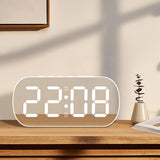 Garvee Réveil LED numérique grand écran avec double alarme, luminosité réglable, recharge USB, pour mur ou table, blanc