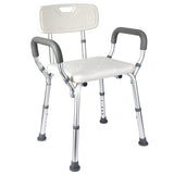 Garvee Chaise de Douche avec Dossier, Capacité 136 kg, Hauteur Réglable, Assise Ergonomique, Pieds Antidérapants, pour Seniors