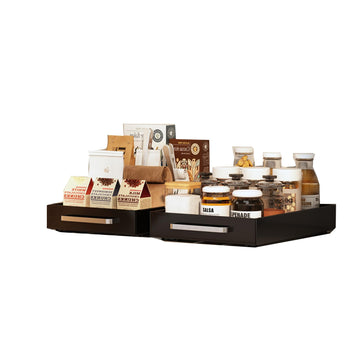 Ensemble de 2 organisateurs de porte coulissante Garvee pour cuisine et salle de bain, plastique robuste, gain de place, noir