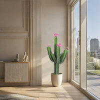 Cactus artificiel Garvee de 90 cm (3 pieds), design réaliste, en plastique vert, pour une utilisation intérieure et extérieure.