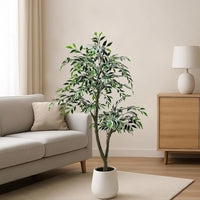 Ficus artificiel Garvee, 150 cm, grande plante artificielle en pot, vert, pour intérieur, maison, bureau, jardin