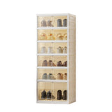 Étagère à chaussures pliable Garvee à 6 niveaux avec housse, robuste, anti-poussière, en PP+PS, pour entrée et salon, 6 ou 9 niveaux, transparente