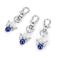 Ensemble de 20 porte-clés ange gardien Garvee avec perles, alliage de zinc, pochette en organza, idéal pour une baby shower ou un mariage, 5,3 cm, transparent