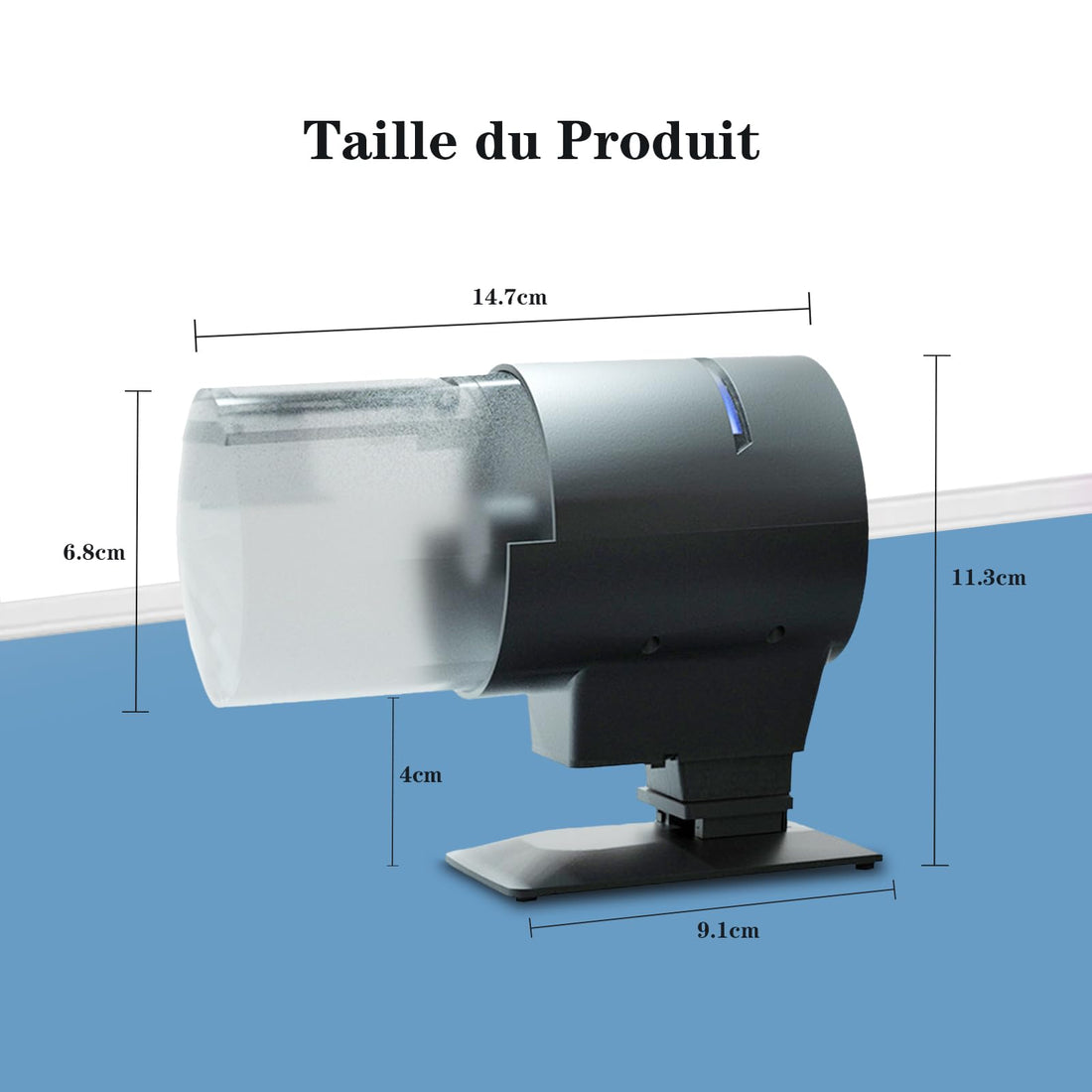 Garvee Distributeur automatique de nourriture pour poissons 210 ml avec 3 options de minuterie et couvercle de conservation de la fraîcheur pour aquariums et vacances