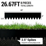 Garvee Bordure De Paysage En Acier Galvanisé 8-lot anticorrosion Flexible Pour Jardin Et Pelouse - 101.6 x 15.2 cm & lot de 8 & noir