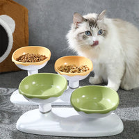 Gamelle pour chat Garvee, hauteur réglable, surélevée, antidérapante, en plastique, avec coussinet antidérapant, pour l'alimentation en intérieur