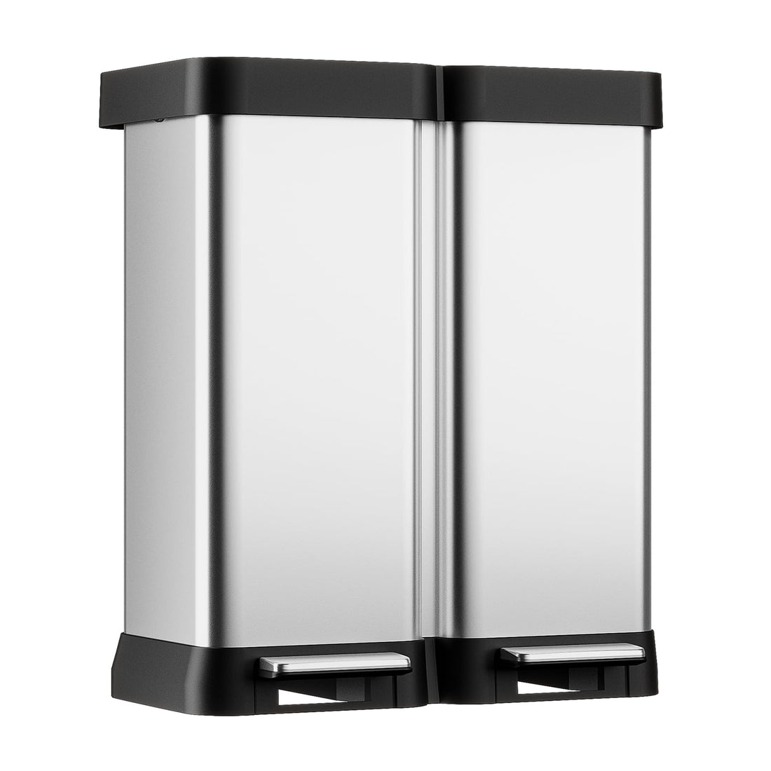 Poubelle Garvee 16 gallons à double compartiment pour déchets et recyclage, avec couvercle à fermeture douce et pédale en acier inoxydable. Idéale pour la cuisine et le bureau, elle permet un gain de place et ne nécessite pas de seau intérieur.