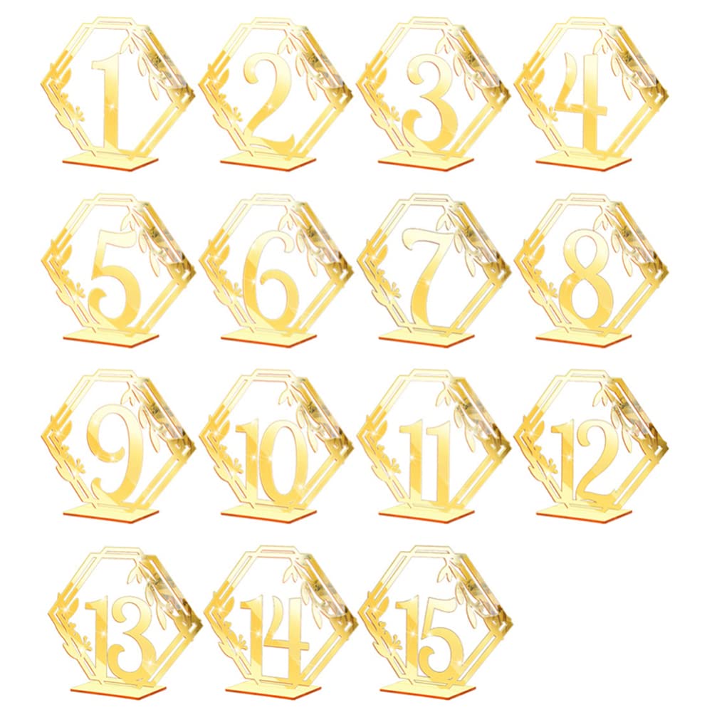 Numéros de table en acrylique Garvee 1-15, élégants, durables et transparents, pour les réceptions de mariage et les banquets.