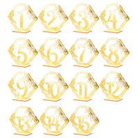 Numéros de table en acrylique Garvee 1-15, élégants, durables et transparents, pour les réceptions de mariage et les banquets.