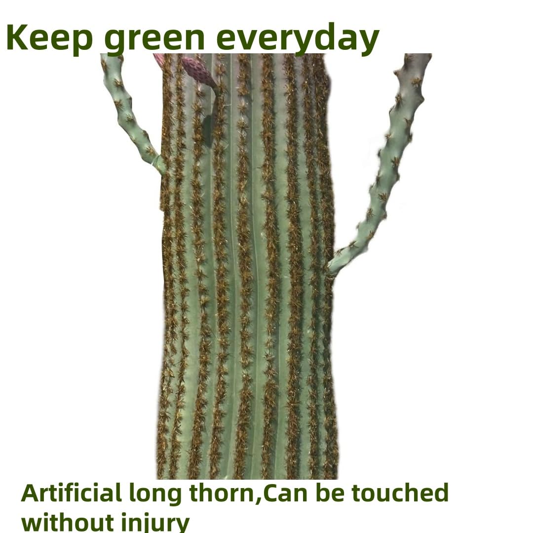 Cactus artificiel Garvee de 109 cm (43 pouces), réaliste et facile d'entretien, en polyéthylène, pot blanc, pour la maison et le bureau.