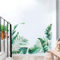 Garvee Stickers muraux Plantes Vertes, Feuilles Tropicales, Autocollants en PVC, 30 × 90 cm, Design Moderne