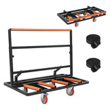 Garvee chariot pliant pour plaques de plâtre, charge 907 kg, acier robuste, poignées réglables, roulettes pivotantes, noir