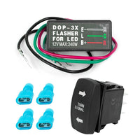 Interrupteur de clignotant universel Garvee à 4 broches avec LED et bascule pour camping-car, 4x4, camion, tracteur, bateau, moto, en plastique, étanche IP67
