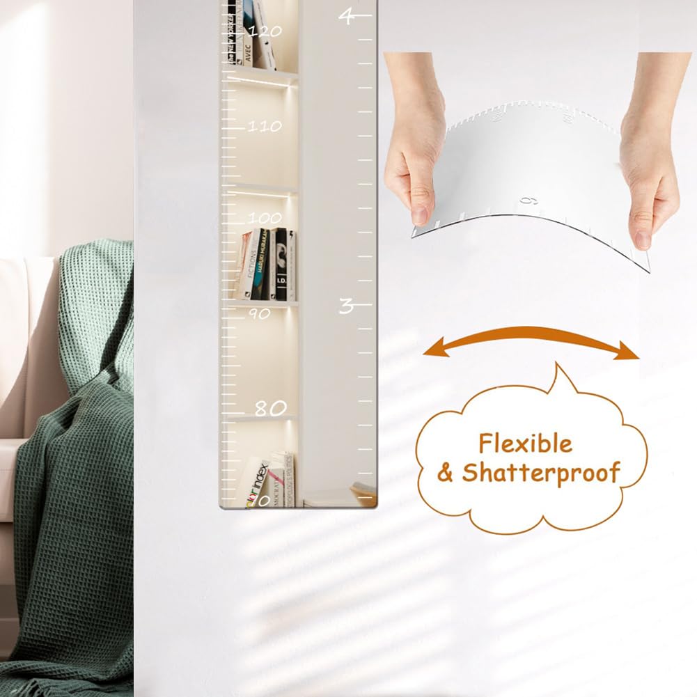Garvee Miroir toise pour enfants, incassable, miroir pleine longueur, décoration murale pour chambre d'enfant, chambre à coucher, salle de jeux, multicolore, Gris