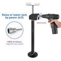 Garvee Lot de 2 béquilles stabilisatrices pour caravane et remorque, supports en acier antirouille, capacité 2 270 kg, hauteur réglable 53–87 cm, utilisation avec perceuse ou manivelle