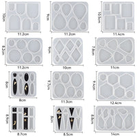 Garvee - Kit de 12 moules à boucles d'oreilles en silicone, ovales et hexagonaux, en résine époxy, polyvalents pour la création de bijoux pour femmes et filles