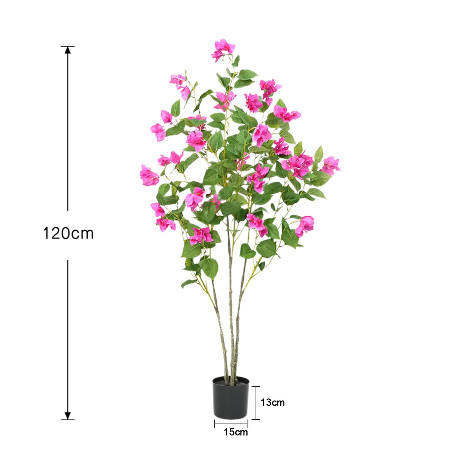Bougainvillier artificiel Garvee de 1,20 m, facile d'entretien, pour la décoration de bureau et de maison, vert, en plastique