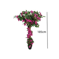 Bougainvillier artificiel Garvee de 1,80 m avec pot en plastique pour salon et bureau, design réaliste, entretien facile, polyvalent et vert