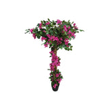 Bougainvillier artificiel Garvee de 1,25 m (4,1 pi) réaliste, pot en plastique facile d'entretien pour salon et bureau, léger et polyvalent - 