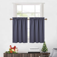 Cantonnières occultantes Garvee, lot de 2, pour fenêtres (salon, cuisine, chambre), isolation thermique, 66 x 91 cm, gris foncé