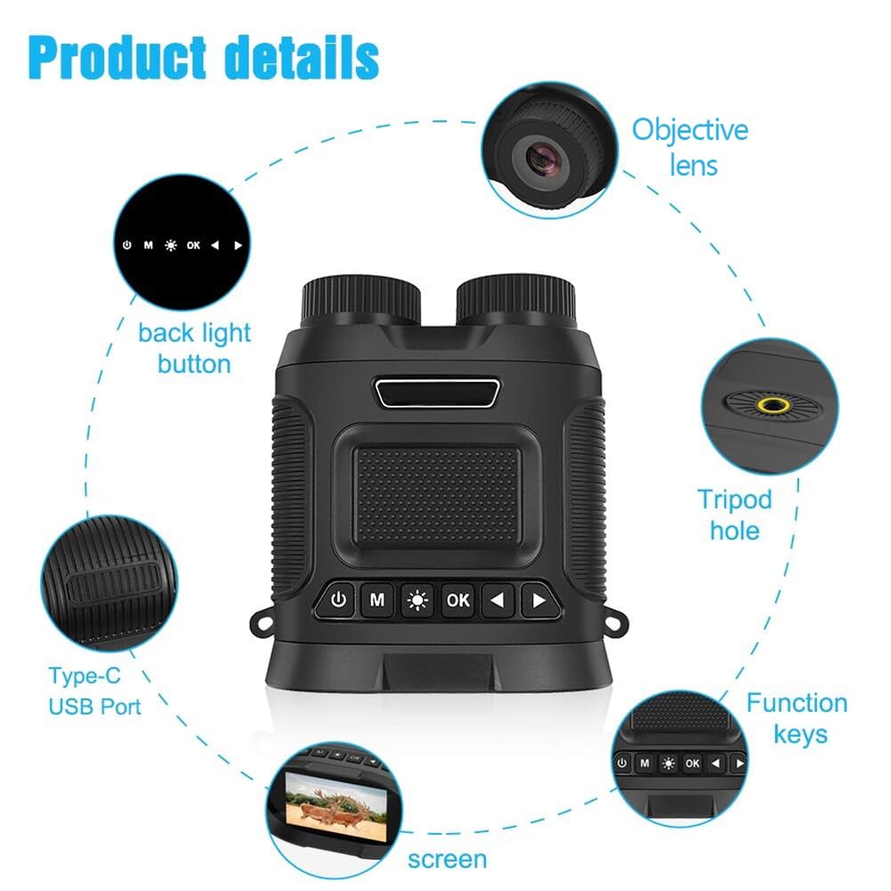 Jumelles infrarouges numériques Garvee 2,5K 40MP avec zoom 8x pour la chasse et le camping, batterie 2500 mAh, robustes