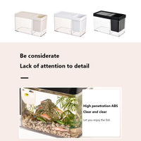 Kit de démarrage pour aquarium Garvee, petit aquarium avec trous d'aération, couleur crème, idéal pour bureau, salon ou appartement.