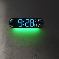 Horloge murale numérique LED Garvee 35 cm, grand écran, 9 niveaux de luminosité, affichage de la température, fonction mémoire, bleue, pour la cuisine et le bureau