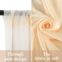 Rideau de fond amovible Garvee pour la photographie sur scène, mariage et fête, 1,5 m x 2,4 m, couleur champagne