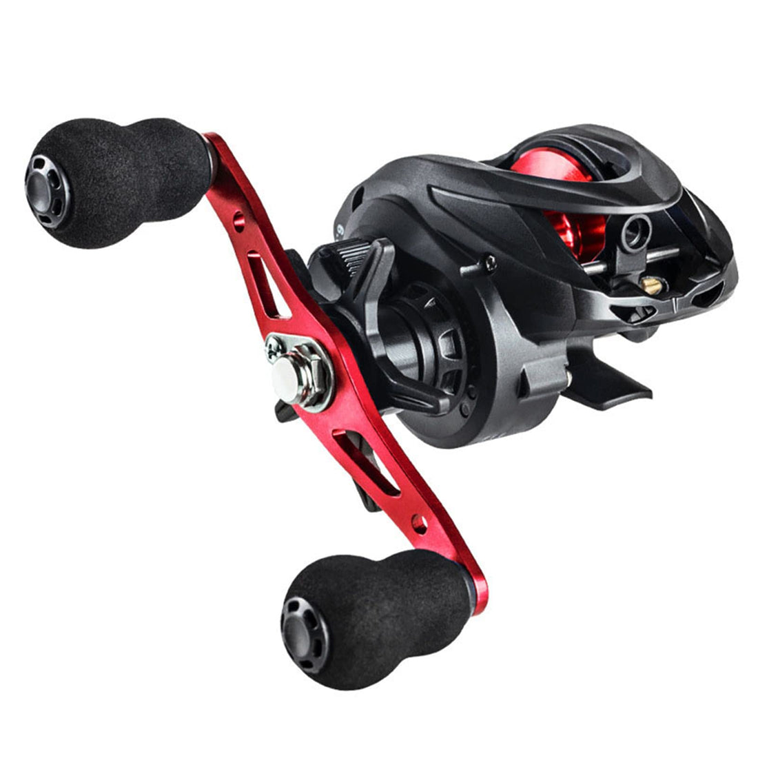 Moulinet de pêche Garvee Lure Low-Profile Baitcaster, ratio 6.3:1, métal, longue portée AC2000, violet, pour droitier.
