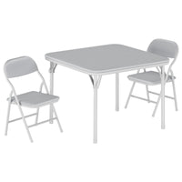 Ensemble table et chaises pliantes 3 pièces Garvee pour enfants, pliable, en cuir PU, structure en métal, léger, idéal pour la salle de jeux et le camping, multicolore