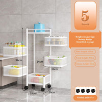 Garvee Chariot de rangement 5 niveaux en acier carbone, 5 compartiments, organisateur pour bureau, cuisine, fruits et jouets, Blanc, 94 × 28 × 28 cm
