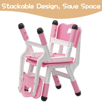 Chaise haute enfant Garvee, réglable en hauteur (3 niveaux), en plastique antidérapant, rose, pour la maison et la maternelle, lot de 2