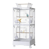Cage à oiseaux Garvee pour petites perruches, 101,6 cm (40 po), avec roulettes, 3 en 1, pour la maison et les voyages, structure en acier, filet amovible