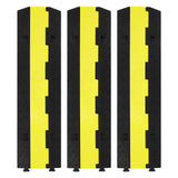Ensemble de 3 pièces Garvee : rampe de protection de câbles à 2 canaux, capacité de charge de 11 000 lb, caoutchouc et PVC antidérapants pour parkings et chantiers de construction - 