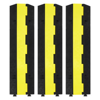Ensemble de 3 pièces Garvee : rampe de protection de câbles à 2 canaux, capacité de charge de 11 000 lb, caoutchouc et PVC antidérapants pour parkings et chantiers de construction