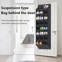 Organisateur de chaussures Garvee à suspendre à la porte, 24 poches, gain de place, robuste, pour chambre et salle de bain, couleur neutre