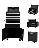 Garvee coffre à outils mobile 5 tiroirs, coffret détachable 2-en-1 en acier noir, pour atelier et garage