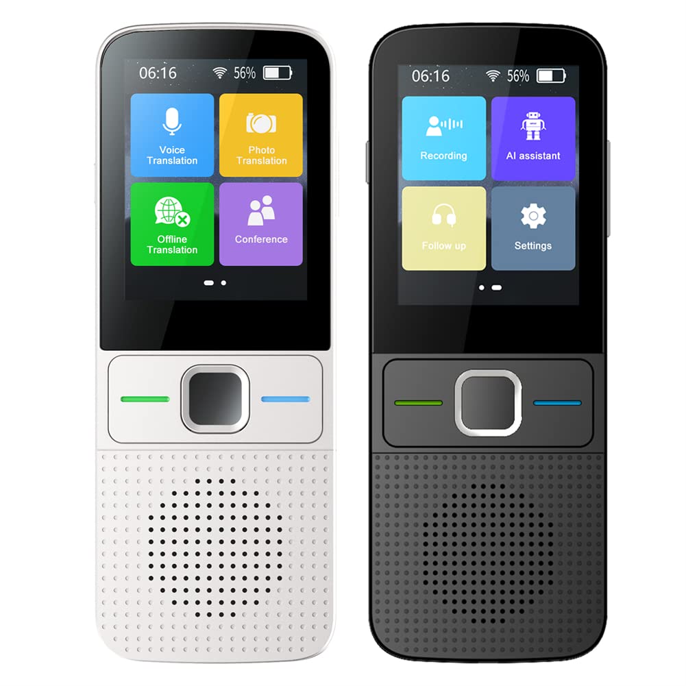 Traducteur Garvee portable instantané, 137 langues, point d'accès Wi-Fi, fonctionnement hors ligne (12 langues), caméra bidirectionnelle, idéal pour les voyages et le shopping.